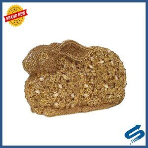 Rhinestone Rabbit Evening Clutch with Detachable Chains for Parties